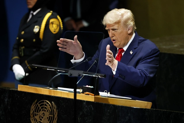 President Trump delivering speech at UN General Assembly