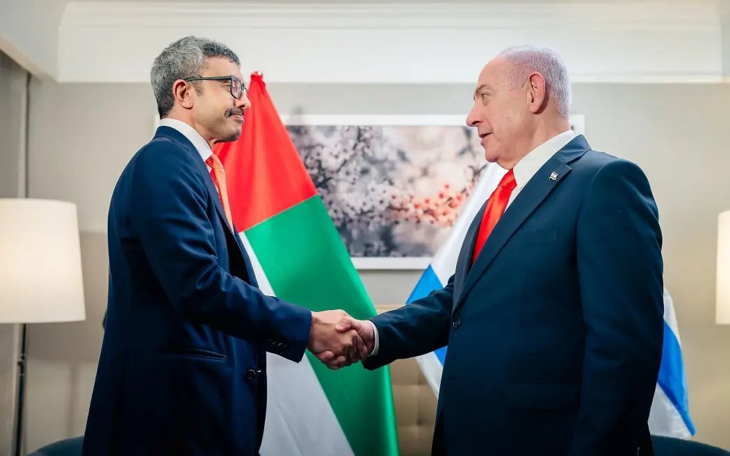 Sheikh Abdullah bin Zayed and Prime Minister Netanyahu during their meeting in New York