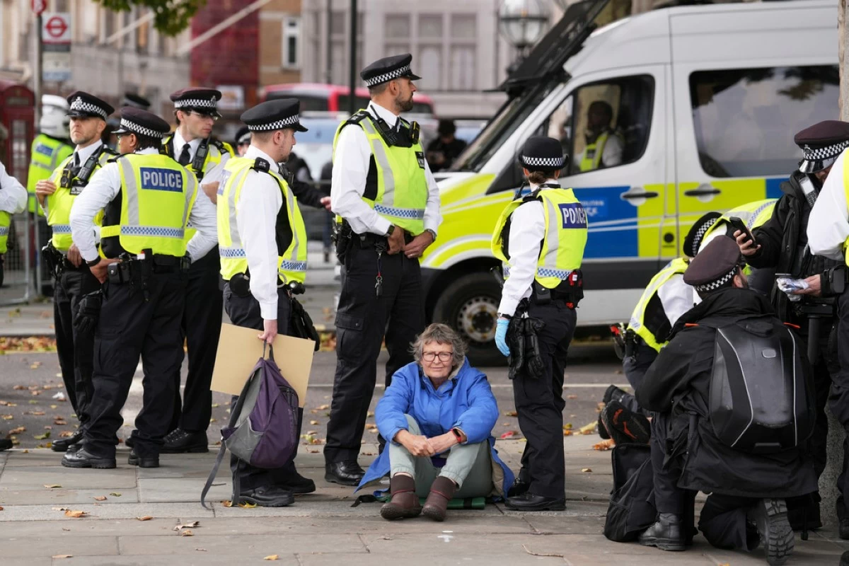 Protesters gathered in London during pro-Palestinian demonstrations