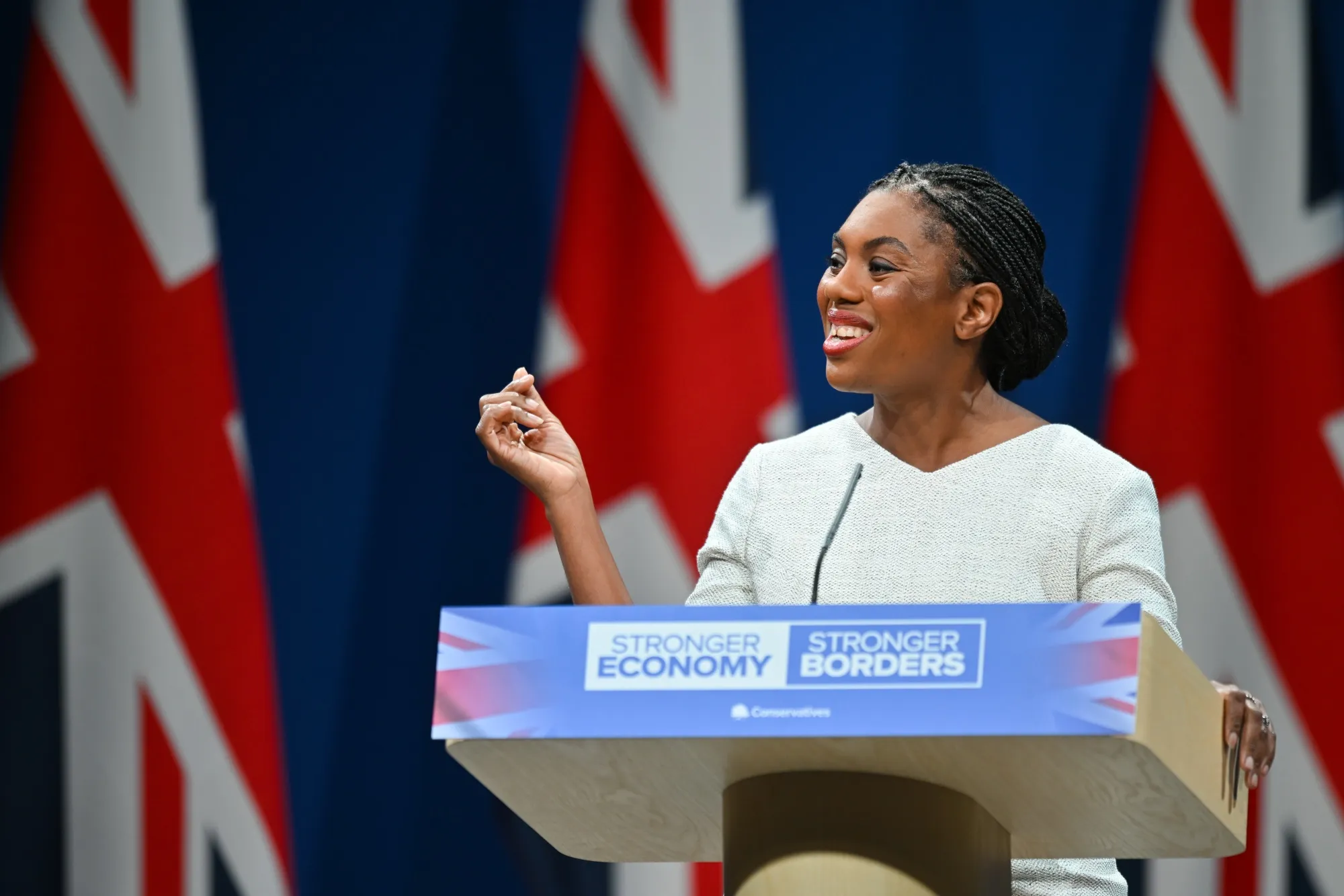 Kemi Badenoch speaking at Conservative Conference about stamp duty reform